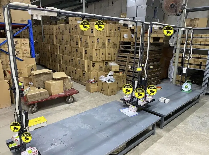 Hệ thống camera giám sát đóng gói hàng hóa tại kho ASCAM ENTERPRISE